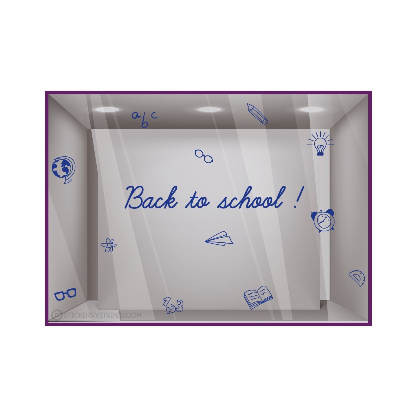 KIT DE STICKERS BACK TO SCHOOL DEVANTURE BOUTIQUE VITROPHANIE CALICOT LETTRAGE ADHESIF