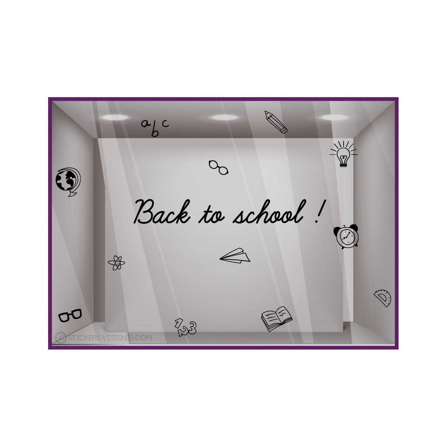 KIT DE STICKERS BACK TO SCHOOL DEVANTURE BOUTIQUE VITROPHANIE CALICOT LETTRAGE ADHESIF