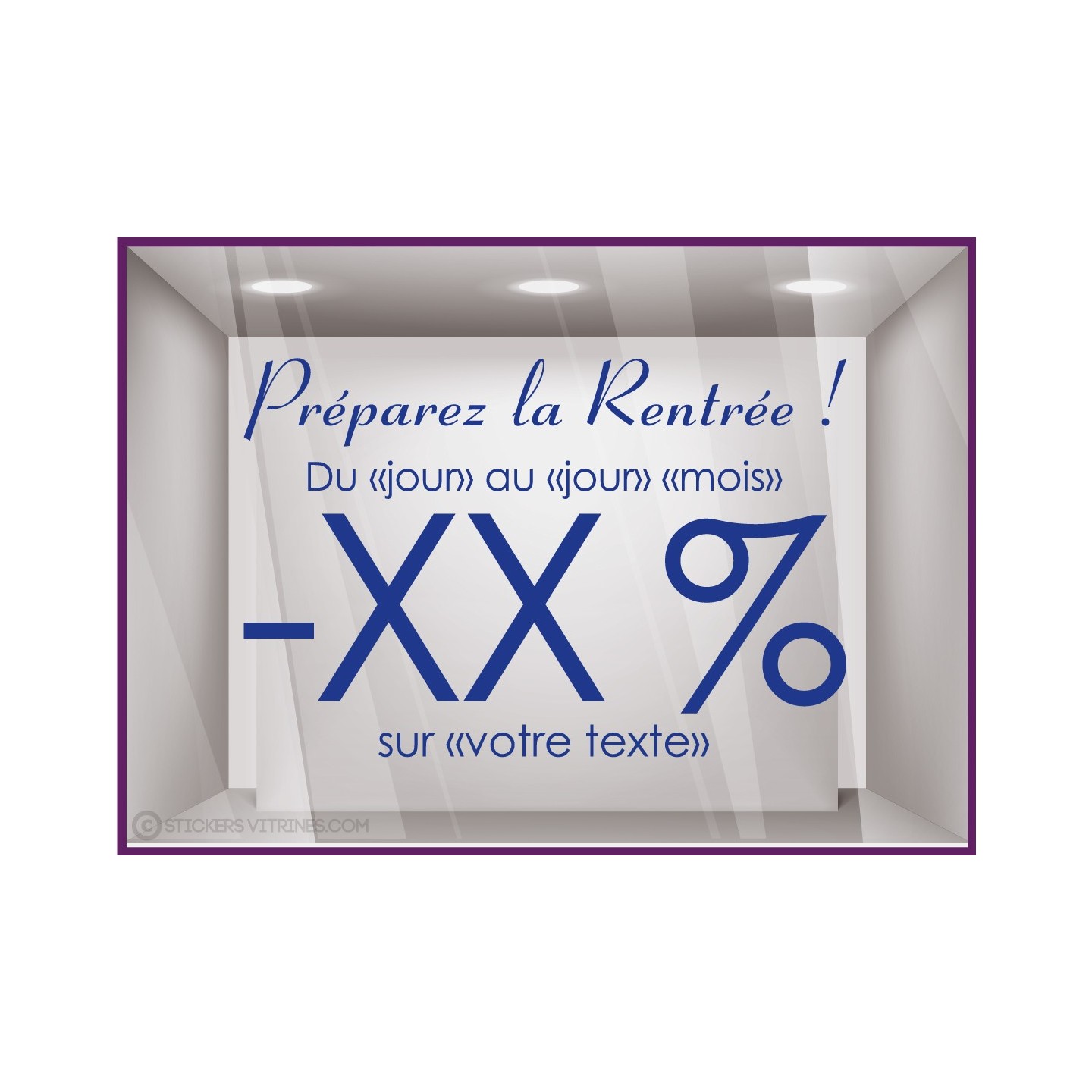 STICKER PREPAREZ LA RENTREE LETTRES ADHESIVES A PERSONNALISER POUR MAGASIN