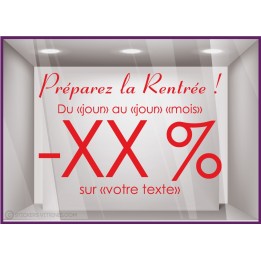STICKER PREPAREZ LA RENTREE LETTRES ADHESIVES A PERSONNALISER POUR MAGASIN