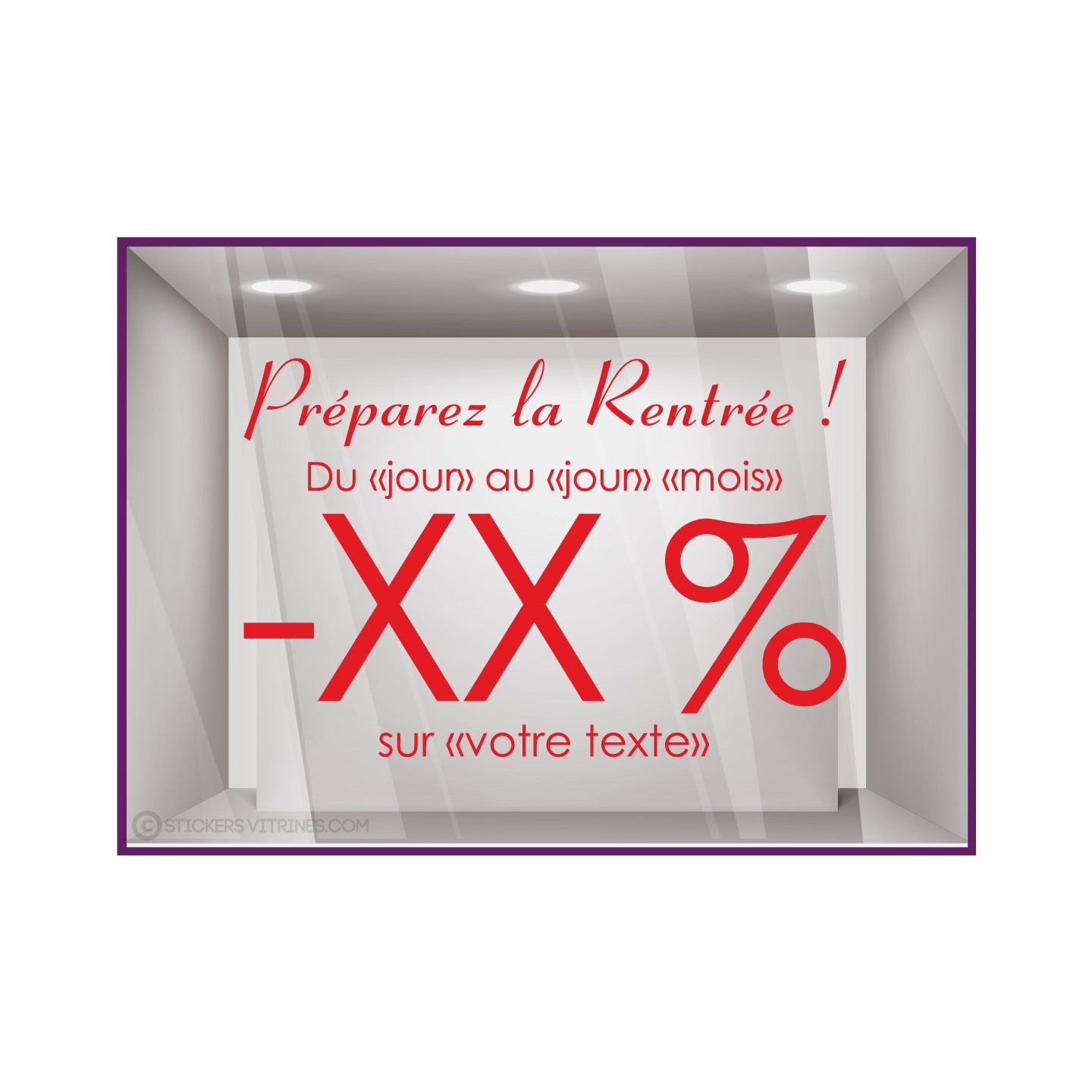 STICKER PREPAREZ LA RENTREE LETTRES ADHESIVES A PERSONNALISER POUR MAGASIN