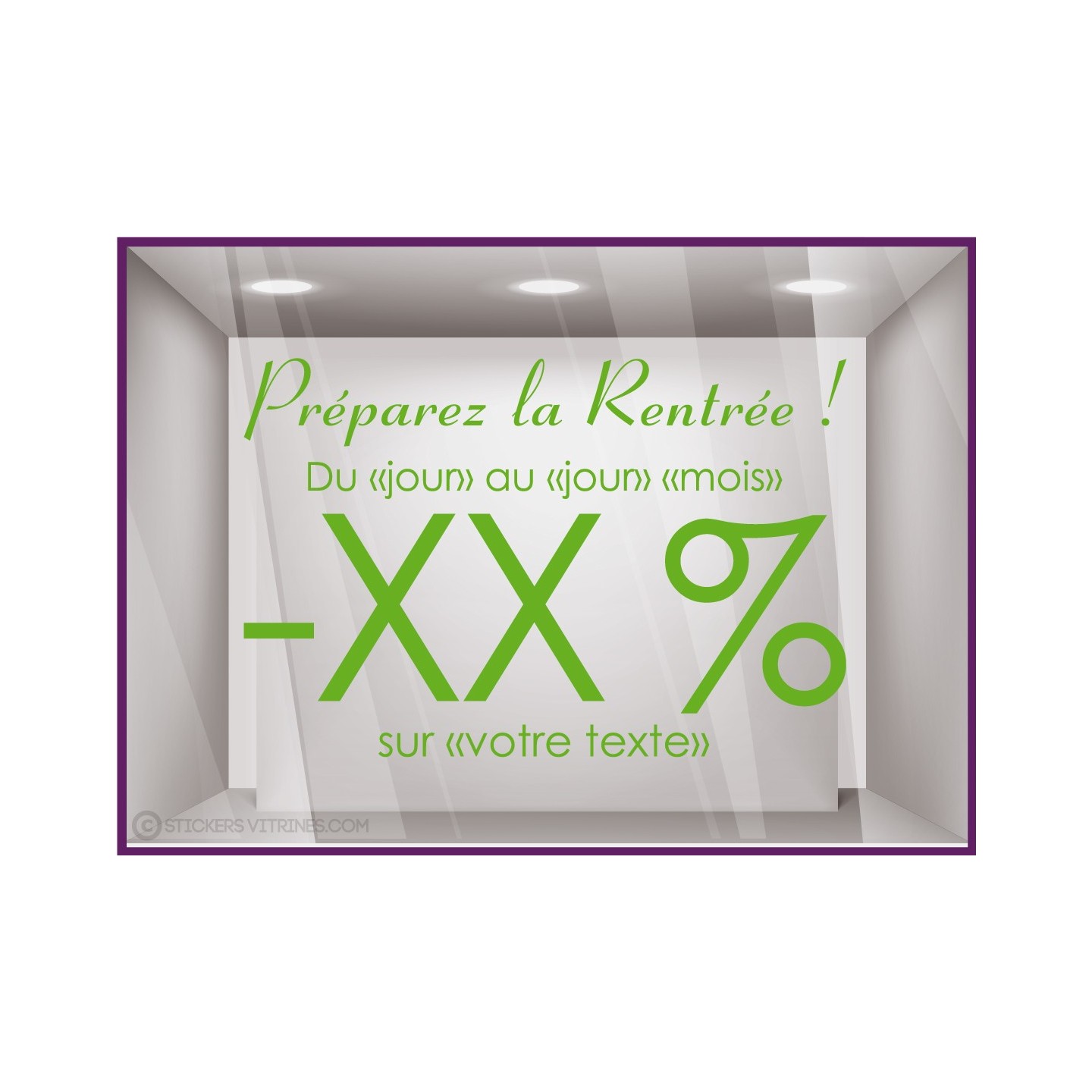 STICKER PREPAREZ LA RENTREE LETTRES ADHESIVES A PERSONNALISER POUR MAGASIN