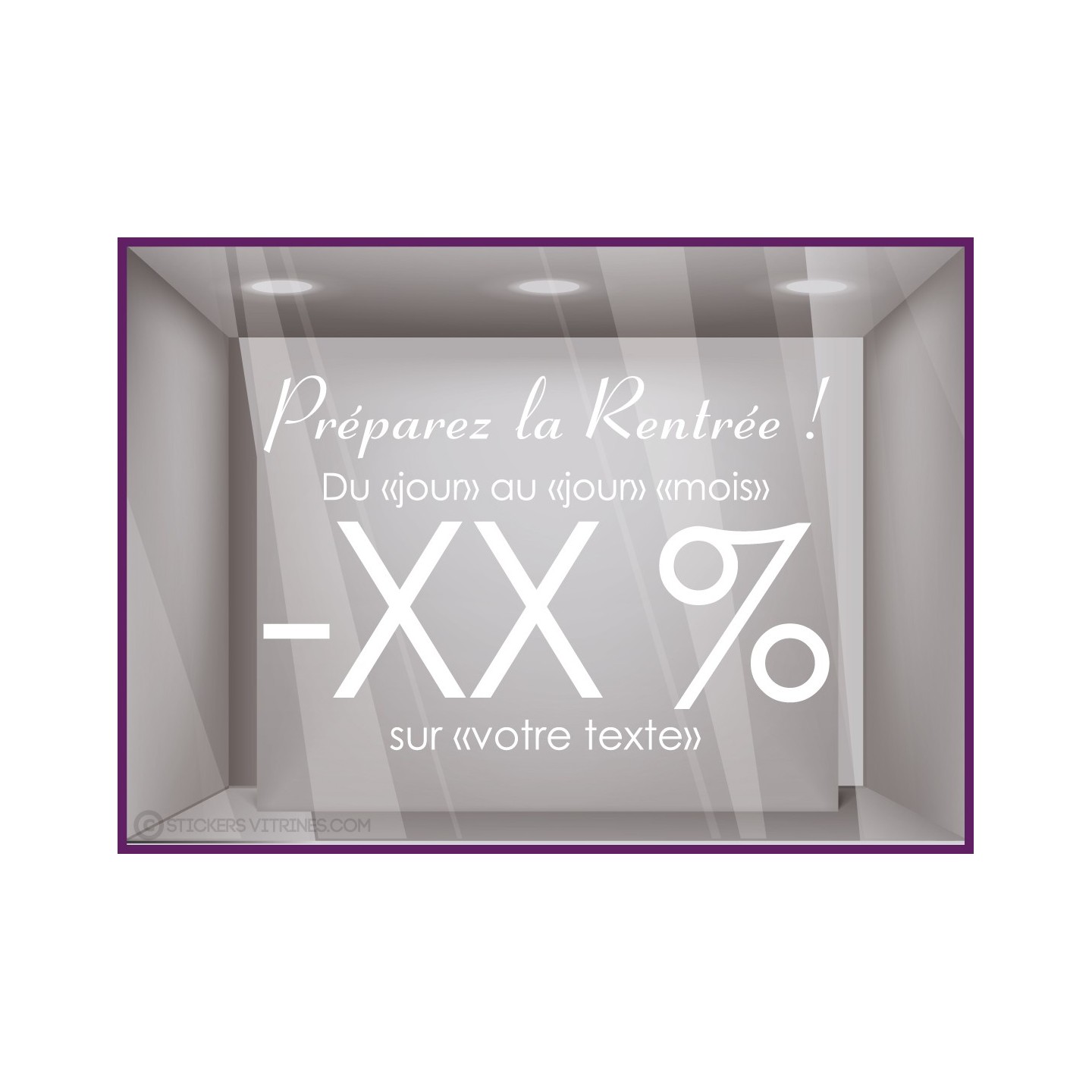 STICKER PREPAREZ LA RENTREE LETTRES ADHESIVES A PERSONNALISER POUR MAGASIN