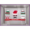 Sticker 3 Bonnets De Noël autocollant pour devanture magasin idée déco