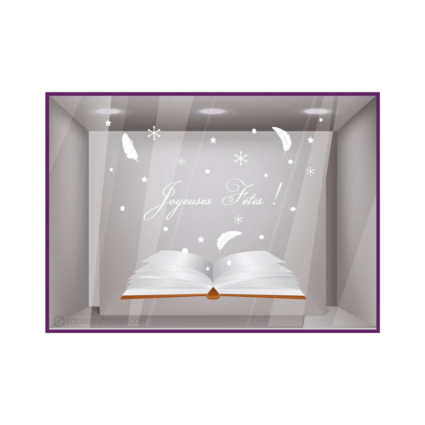 Stickers Livre Joyeuses Fêtes de Noël vitrines