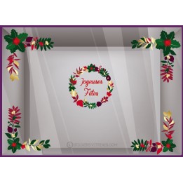 Kit de sticker angle Houx Couronne de Noël vitrines décoration
