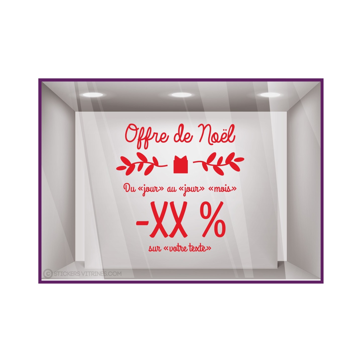 Sticker Offre De Noel A Personaliser Promotion pour la vitrine de votre magasin