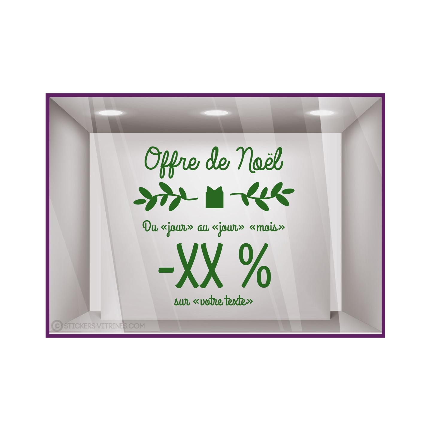 Sticker Offre De Noel A Personaliser Promotion pour la vitrine de votre magasin