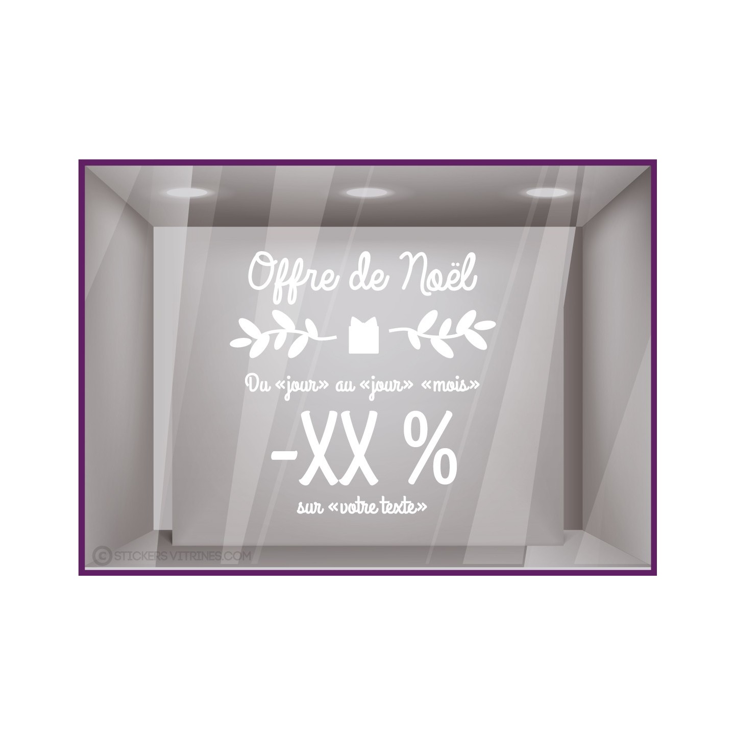 Sticker Offre De Noel A Personaliser Promotion pour la vitrine de votre magasin