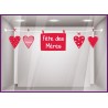 Autocollant pour boutique Sticker Frise Coeurs Fête des Mères bijouterie idée déco mode 