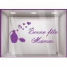 Calicot pour vitre Sticker Parfum Bonne Fete Maman Mere Lettrage parfumerie institut de beaute