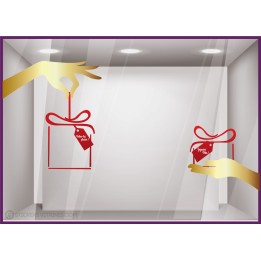 Kit De Stickers Mains Cadeaux autocollants vitrines noël
