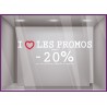 Sticker I Love les Promos été vitrophanie signalétique braderie destockage liquidation soldes vitrines 