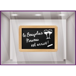 Sticker Ardoise Beaujolais Nouveau CALICOT VITROPHANIES CAVISTES SUPERMARCHES DECORATION