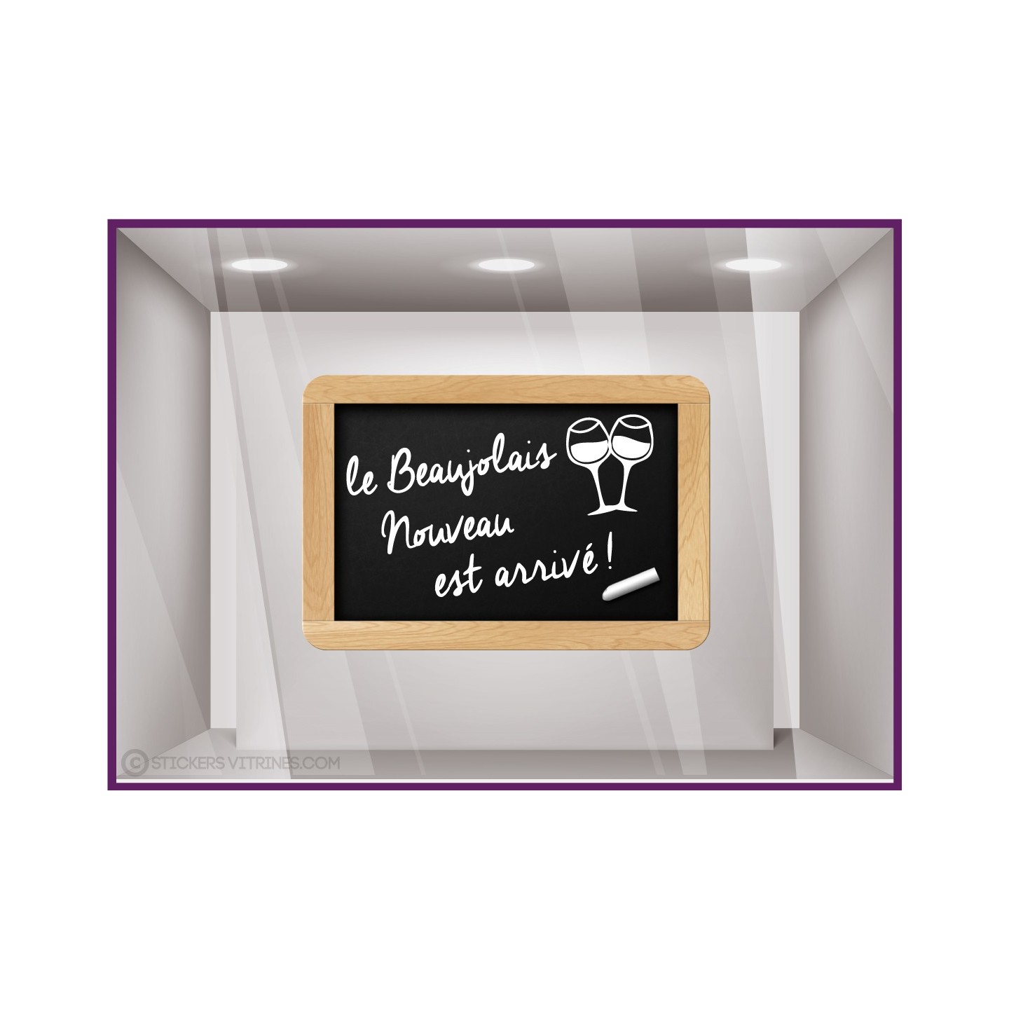 Sticker Ardoise Beaujolais Nouveau CALICOT VITROPHANIES CAVISTES SUPERMARCHES DECORATION