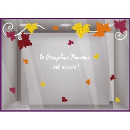 Kit de Stickers Beaujolais Nouveau CALICOT IDEE DECORATION VITRINE CAVISTES EPICERIE