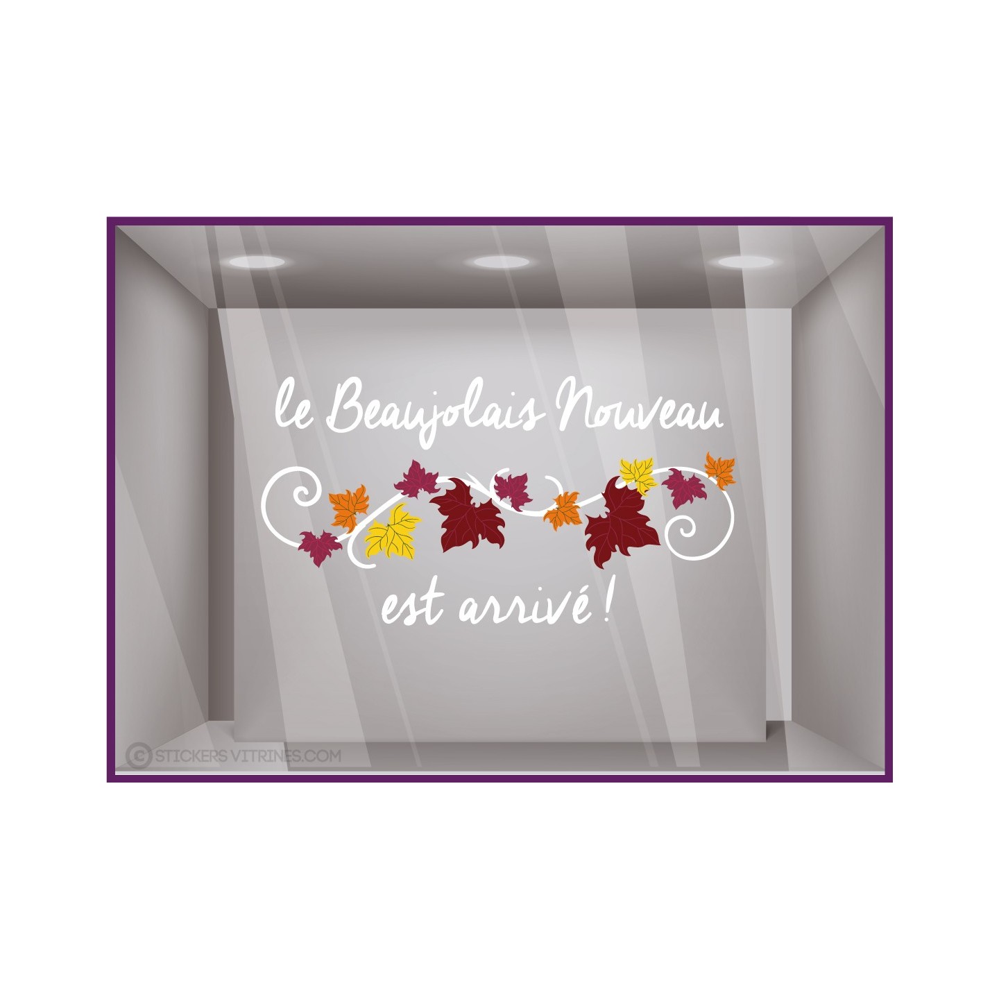 Sticker Texte Beaujolais Nouveau VITROPHANIE CAVISTE DECORATION CALICOT EPICERIE