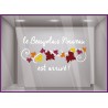 Sticker Texte Beaujolais Nouveau VITROPHANIE CAVISTE DECORATION CALICOT EPICERIE