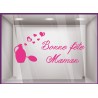 Calicot pour vitre Sticker Parfum Bonne Fete Maman Mere Lettrage parfumerie institut de beaute