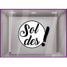 Sticker-Soldes-Rond-point d exclamation-vitrine-devanture-promotion-boutique-liquidation