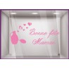 Calicot pour vitre Sticker Parfum Bonne Fete Maman Mere Lettrage parfumerie institut de beaute