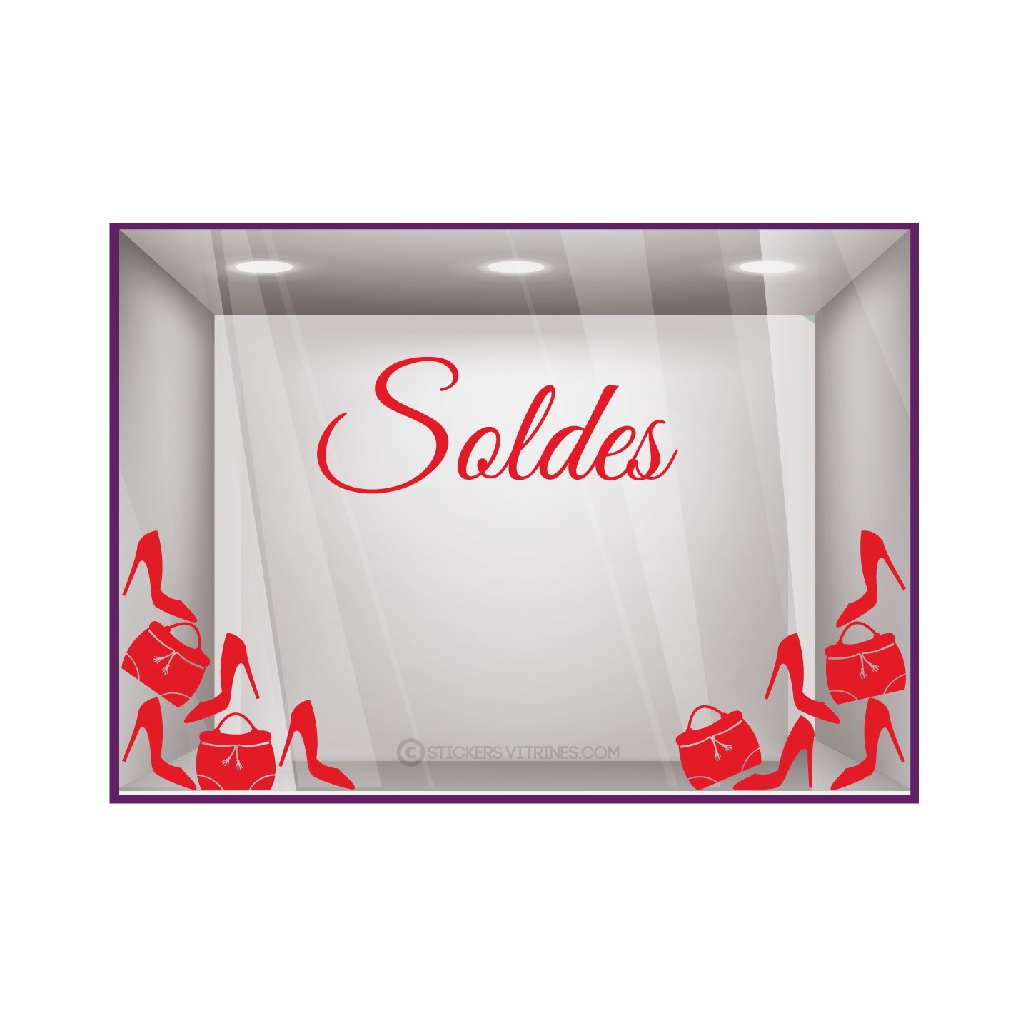 Kit de Stickers Super Soldes braderie liquidation devanture commerce vitrophanie adhesif