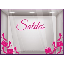 Kit de Stickers Super Soldes braderie liquidation devanture commerce vitrophanie adhesif