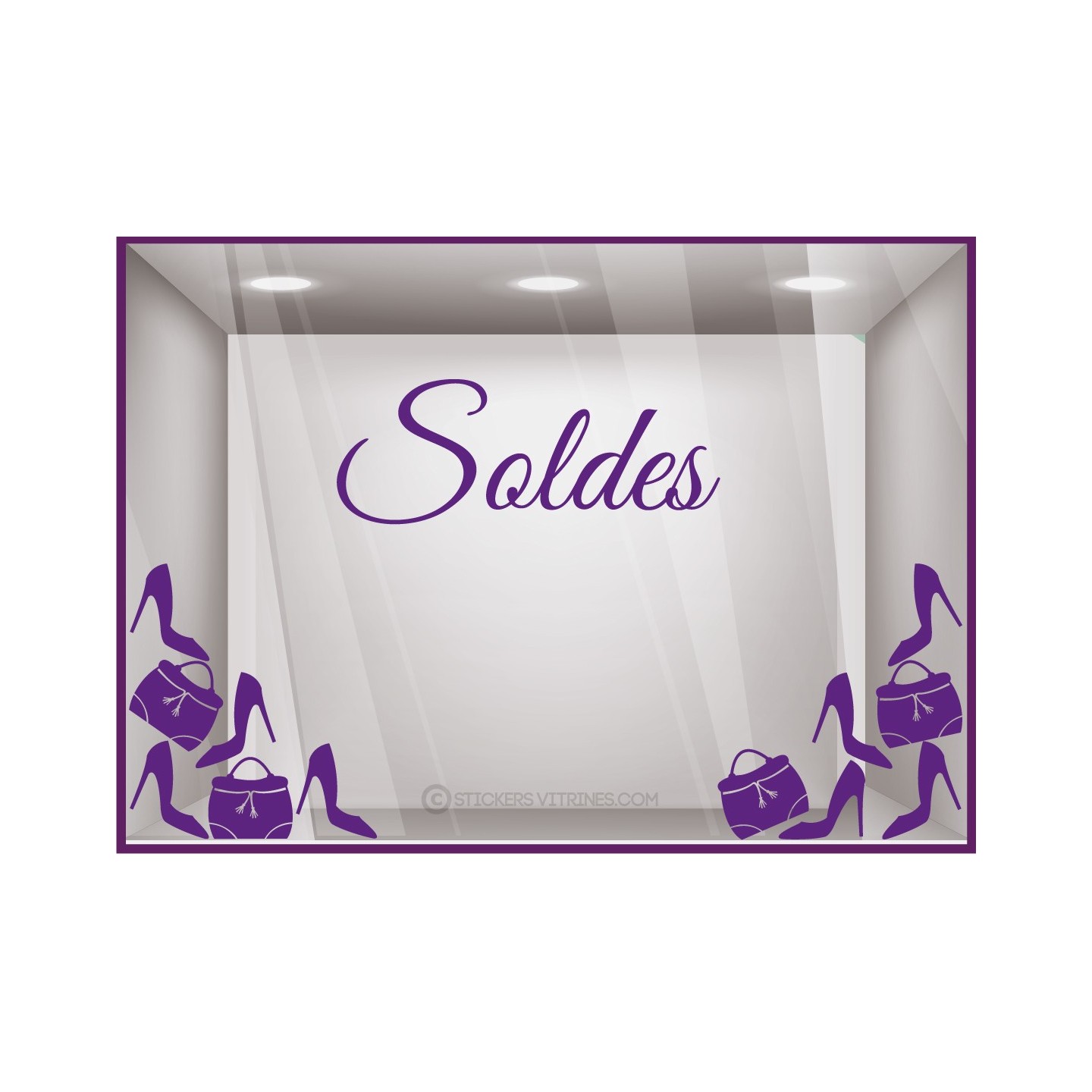 Kit de Stickers Super Soldes braderie liquidation devanture commerce vitrophanie adhesif