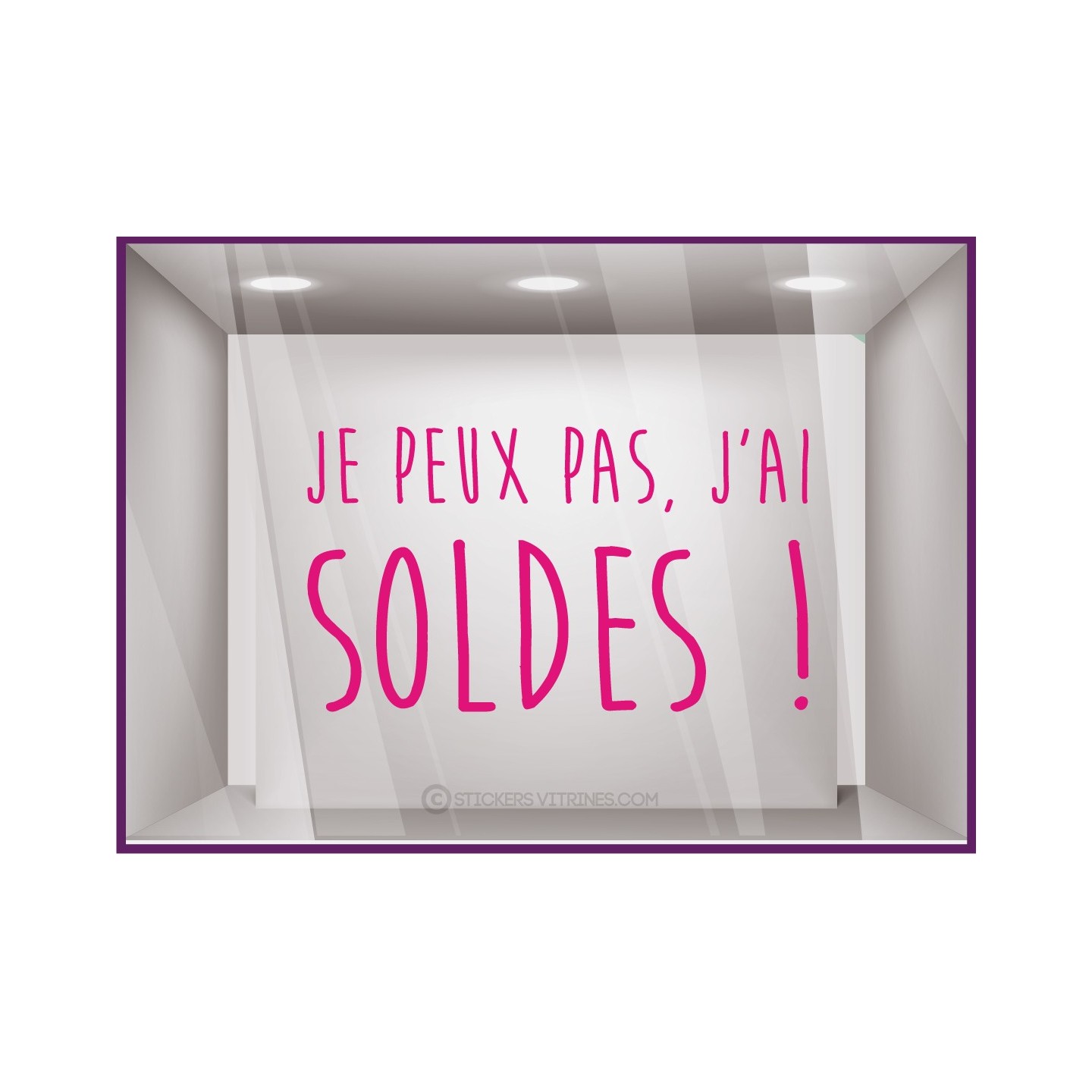 STICKER JE PEUX PAS J’AI SOLDES VITROPHANIE BOUTIQUE CALICOT MAGASIN
