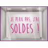 STICKER JE PEUX PAS J’AI SOLDES VITROPHANIE BOUTIQUE CALICOT MAGASIN