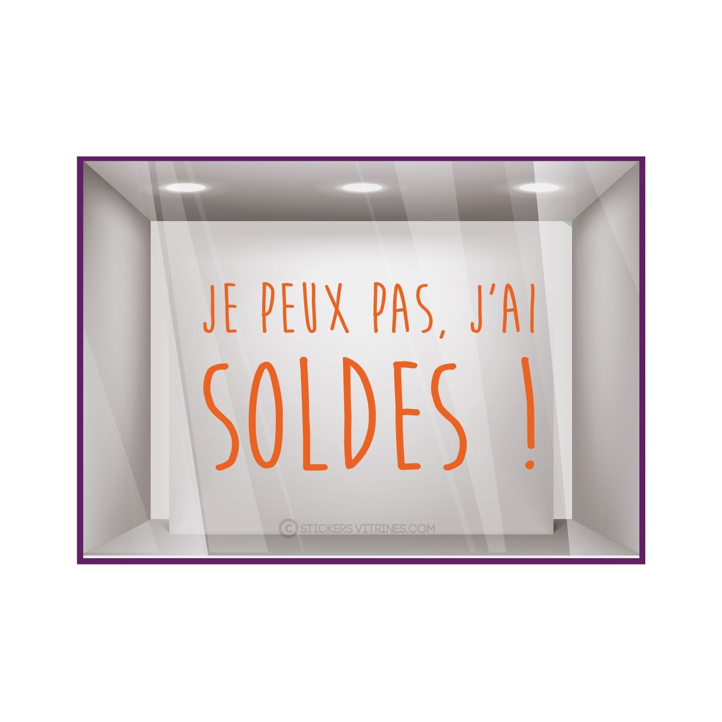 STICKER JE PEUX PAS J’AI SOLDES VITROPHANIE BOUTIQUE CALICOT MAGASIN