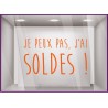 STICKER JE PEUX PAS J’AI SOLDES VITROPHANIE BOUTIQUE CALICOT MAGASIN