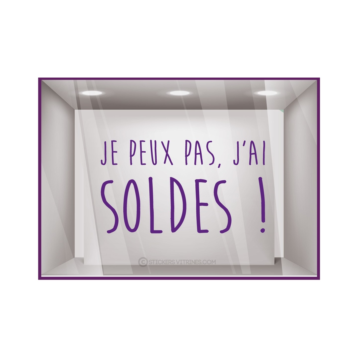STICKER JE PEUX PAS J’AI SOLDES VITROPHANIE BOUTIQUE CALICOT MAGASIN