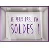 STICKER JE PEUX PAS J’AI SOLDES VITROPHANIE BOUTIQUE CALICOT MAGASIN