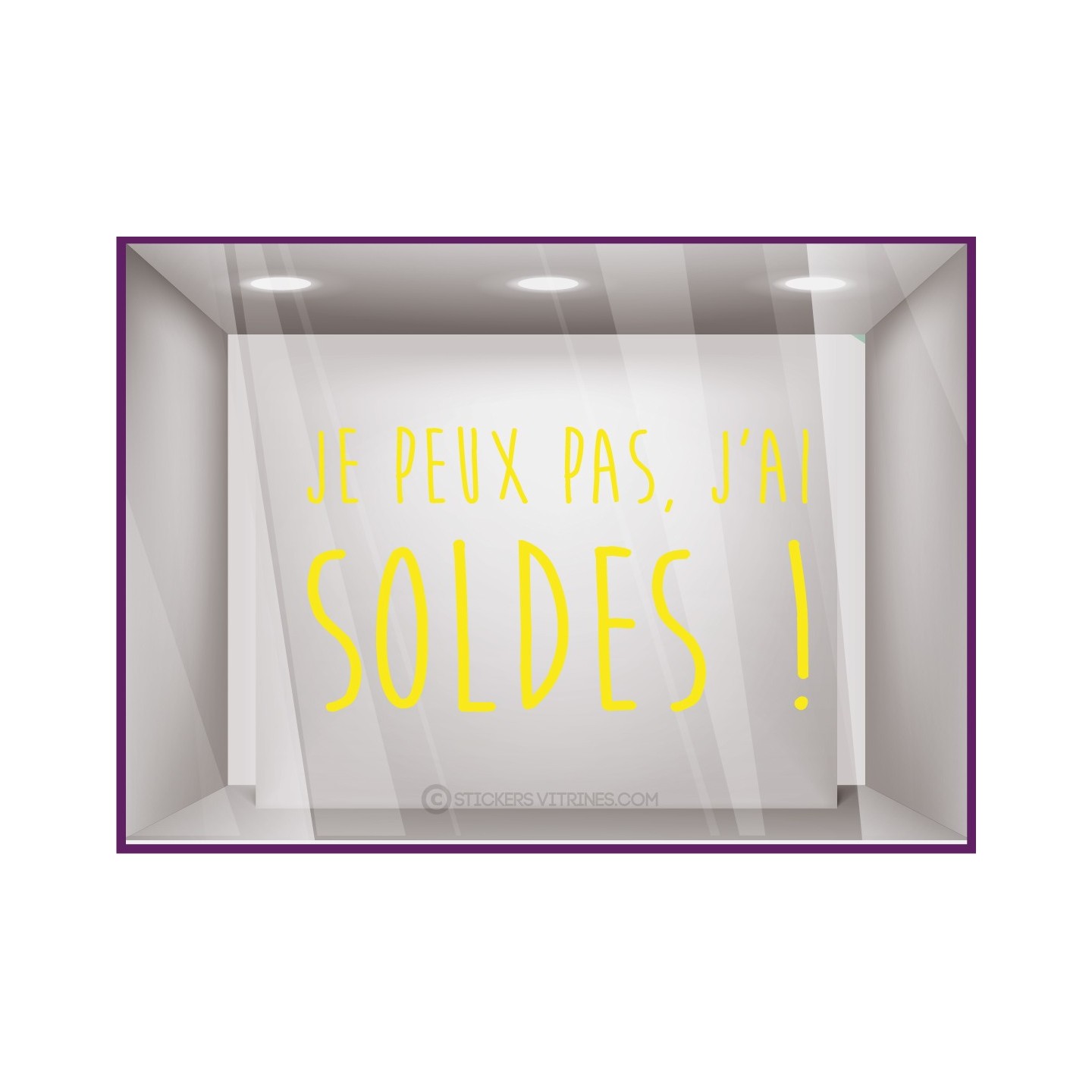 STICKER JE PEUX PAS J’AI SOLDES VITROPHANIE BOUTIQUE CALICOT MAGASIN