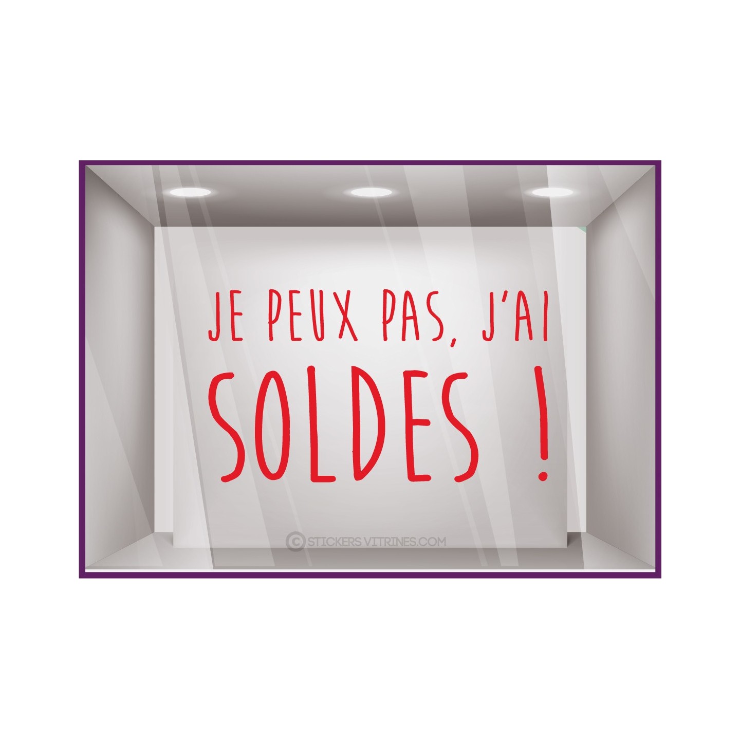 STICKER JE PEUX PAS J’AI SOLDES VITROPHANIE BOUTIQUE CALICOT MAGASIN