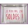 STICKER JE PEUX PAS J’AI SOLDES VITROPHANIE BOUTIQUE CALICOT MAGASIN