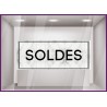 Sticker Soldes Bandeau Marbre vitrine magasin devanture calicot mode bijouterie maroquinerie commerce destockage braderie vitre