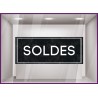 Sticker Soldes Bandeau Marbre vitrine magasin devanture calicot mode bijouterie maroquinerie commerce destockage braderie vitre