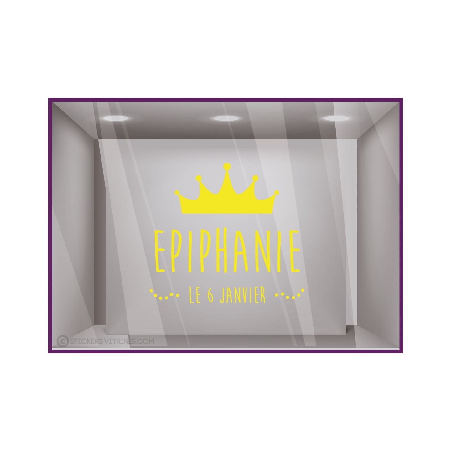 Sticker Epiphanie le 6 janvier vitrophanie epiphanie hiver adhesif  vitrine autocollant boulangerie patisserie