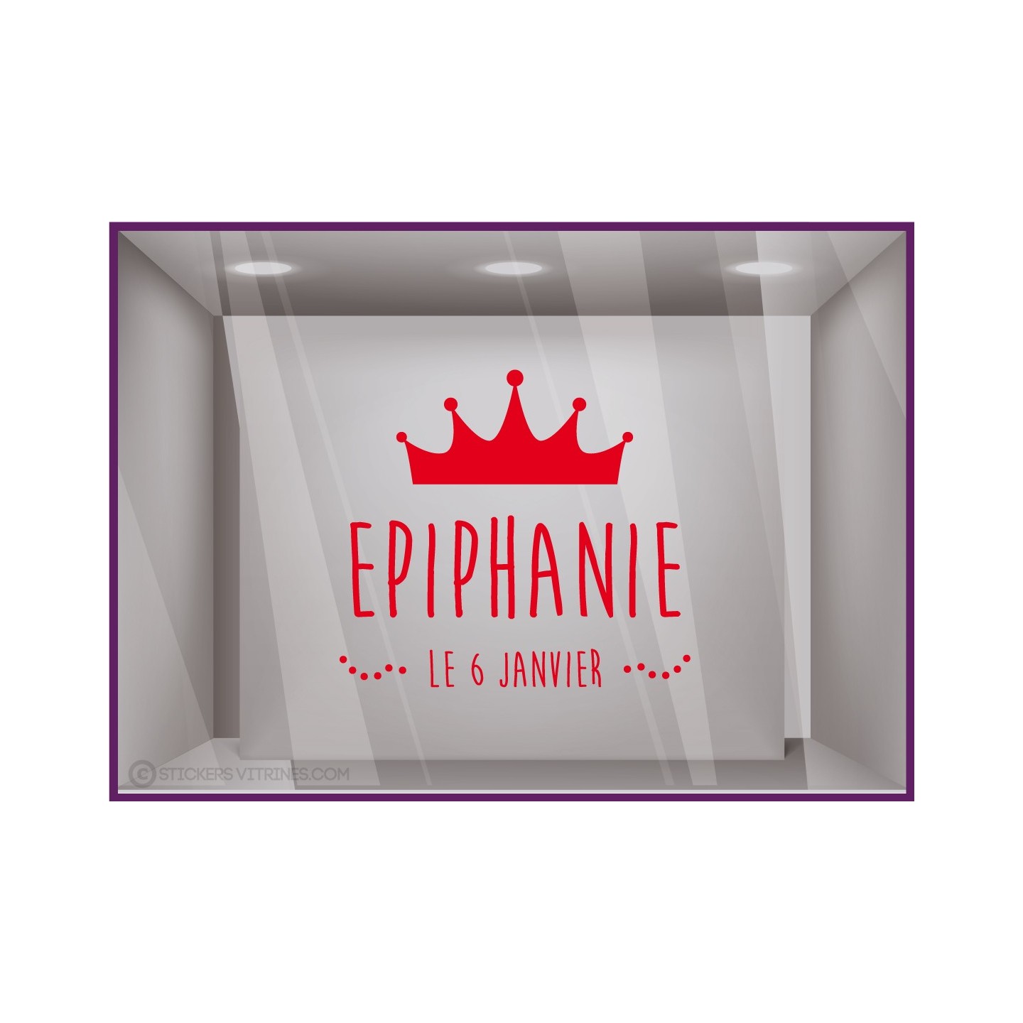 Sticker Epiphanie le 6 janvier vitrophanie epiphanie hiver adhesif  vitrine autocollant boulangerie patisserie