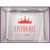 Sticker Epiphanie le 6 janvier vitrophanie epiphanie hiver adhesif  vitrine autocollant boulangerie patisserie