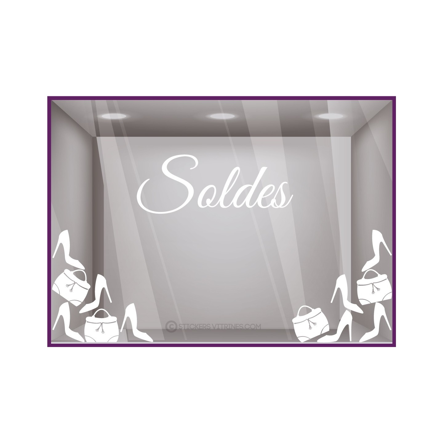Kit de Stickers Super Soldes braderie liquidation devanture commerce vitrophanie adhesif