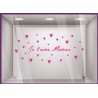 Sticker Je t'aime Maman Petits Coeurs fete des meres mamans calicot lettrage adhesif fleuriste mode parfumerie