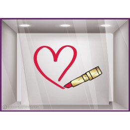 Sticker Coeur Rouge a Levres