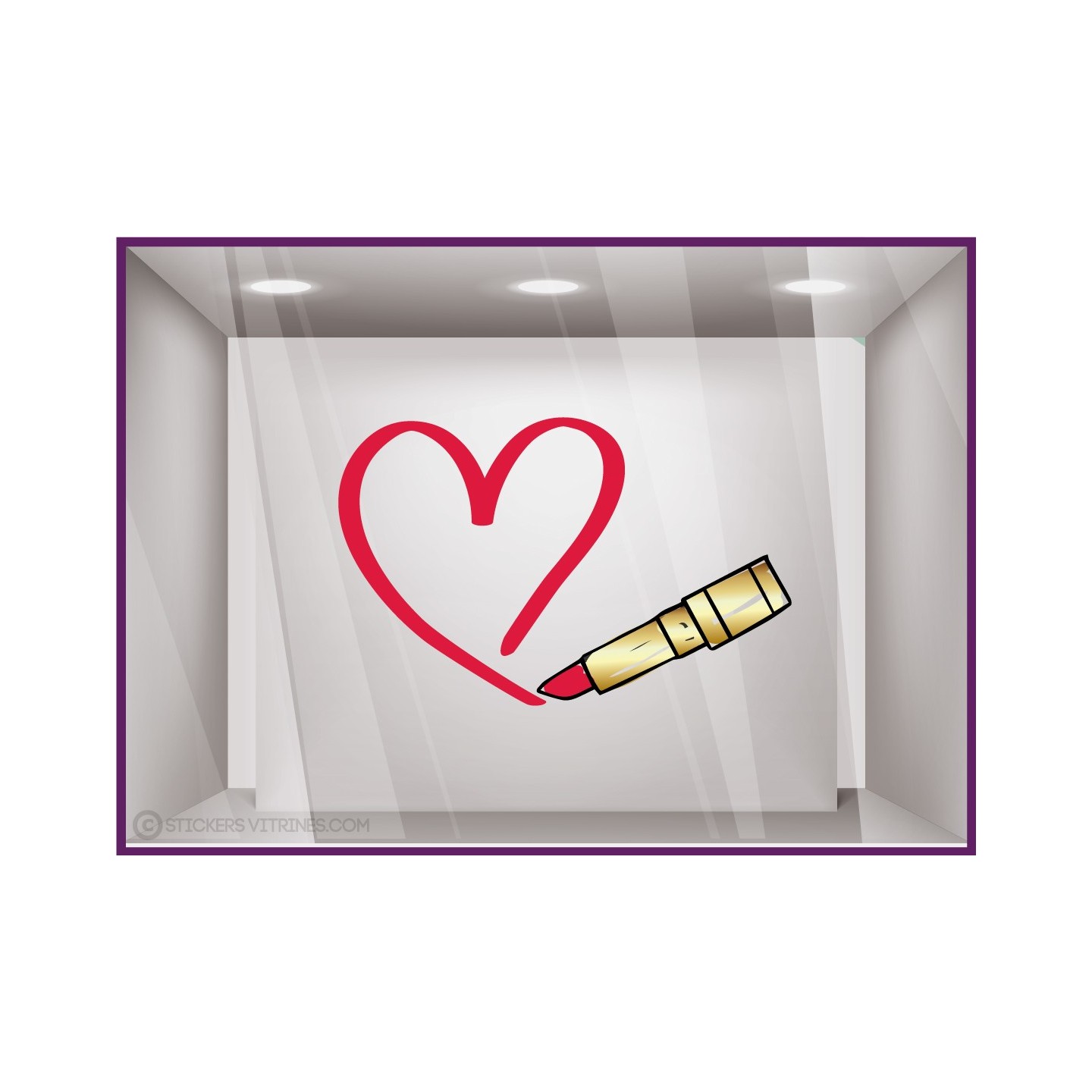 Sticker Coeur Rouge a Levres