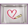 Sticker Coeur Rouge a Levres