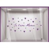 Sticker Je t'aime Maman Petits Coeurs fete des meres mamans calicot lettrage adhesif fleuriste mode parfumerie