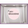 Sticker Rond Happy Braderie vitrophanie vitrine devanture mode maroquinerie boutique braderie 