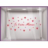 Sticker Je t'aime Maman Petits Coeurs fete des meres mamans calicot lettrage adhesif fleuriste mode parfumerie